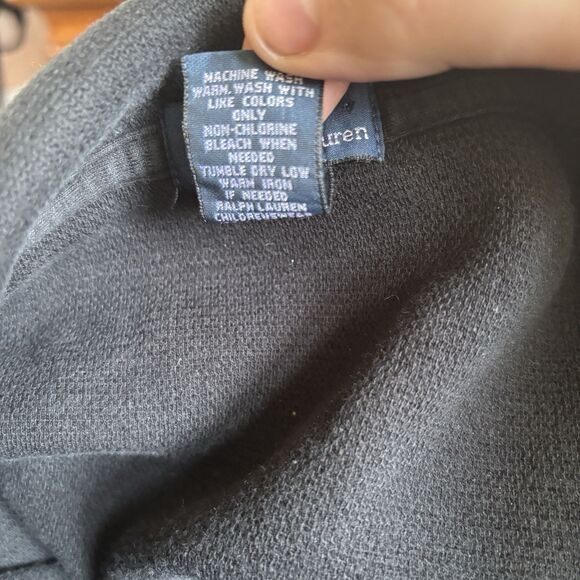 Polo Ralph Lauren Men Sweater Large 16/18 Blue 1/4 Zip Pullover Pony Logo Preppy - Picture 11 of 11